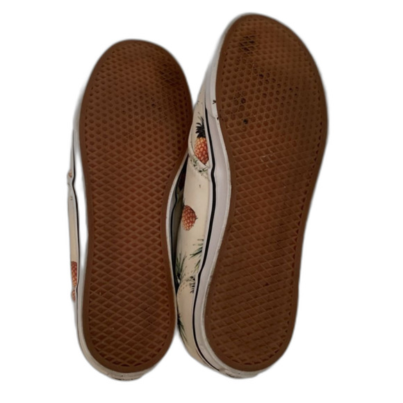 Vans Atwood Low Ivory Brown Pineapple Print Canvas Skateboarding Sneakers Size 8 - Picture 6 of 13